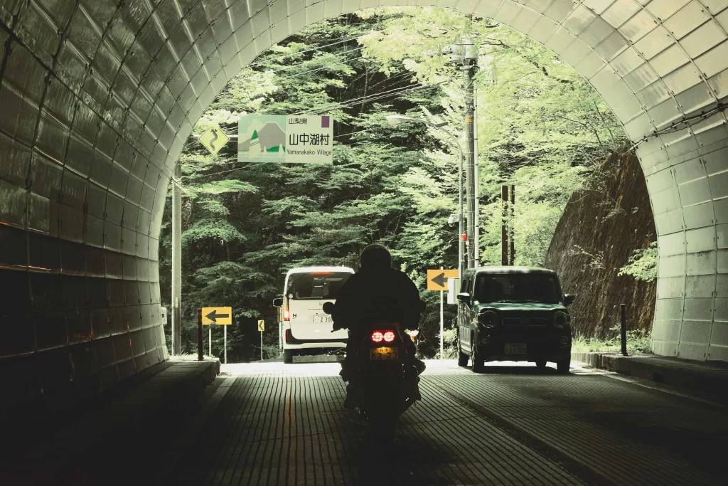 Motorcycle in Japan Bridge